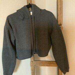 Bella Fleece Collection Hood Crop Grey Size S